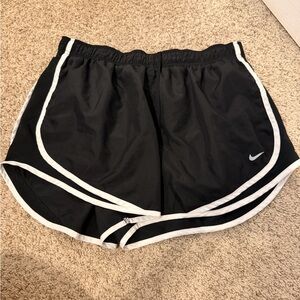 Nike Women's Black and White Athletic Shorts